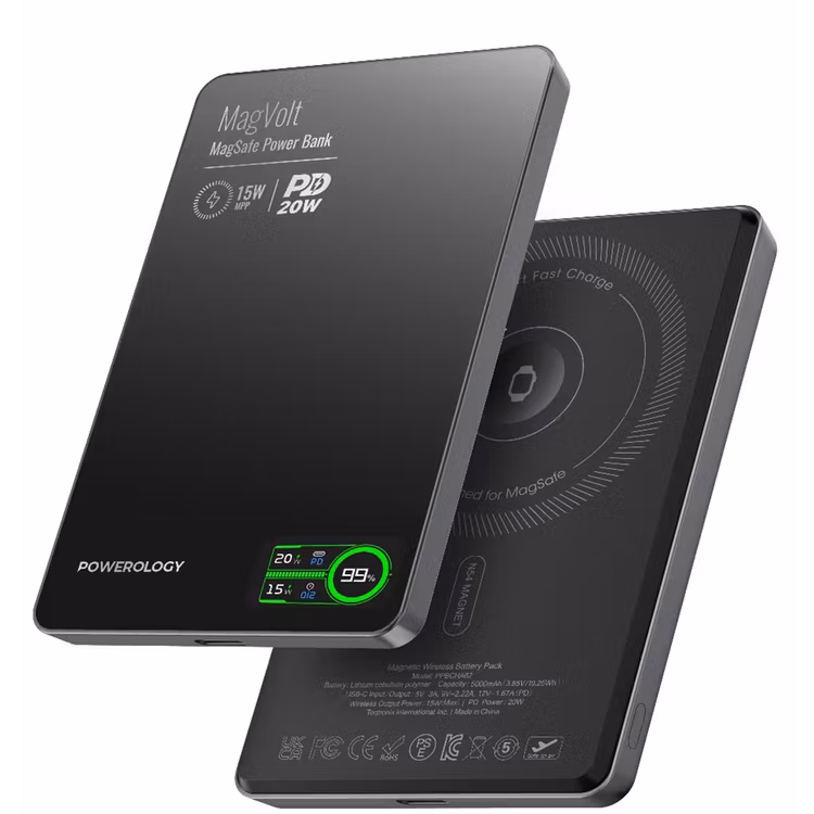 پاوربانک Powerology MagVolt 5,000mAH مگ‌سیف مدل ۰۳۸۴